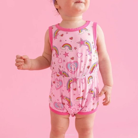 NWT Posh Peanut Barbie Star Power Varsity Bubble Romper Size 18-24 months